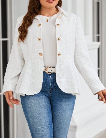 Blazer SHEIN CURVE, alb