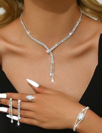 Set bijuterii SHEIN, argintiu