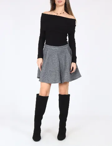 Fusta Bershka, gri Gri