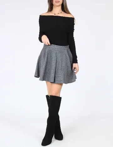 Fusta Bershka, gri Gri