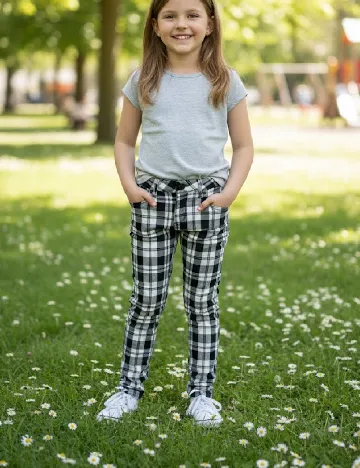 Pantaloni Zara, alb/negru Negru