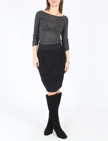 Rochie scurta Zara, gri/negru Negru