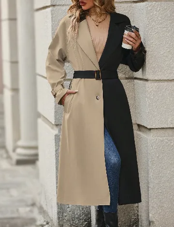 Trench SHEIN, negru/bej