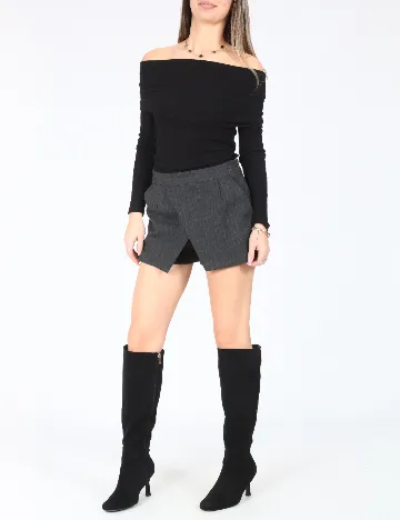 Fusta pantalon Bershka, gri inchis Gri