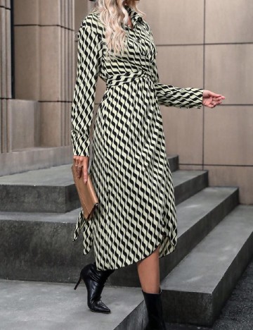 Rochie lunga SHEIN, crem/negru