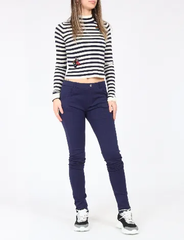 Pantaloni Zara, bleumarin Albastru