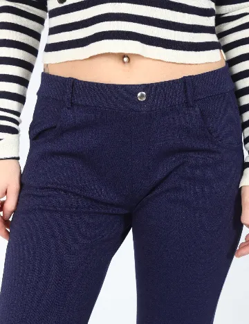 Pantaloni Zara, bleumarin Albastru