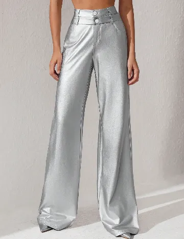 Pantaloni SHEIN, argintiu