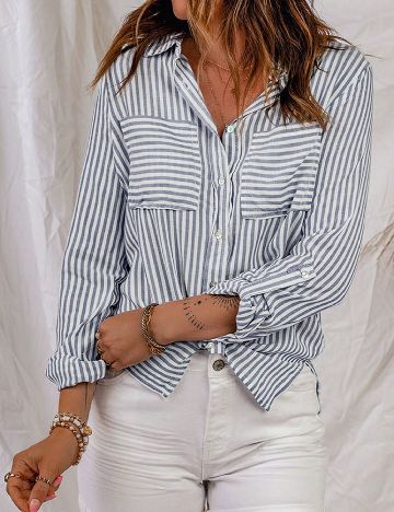 Camasa SHEIN, gri/alb