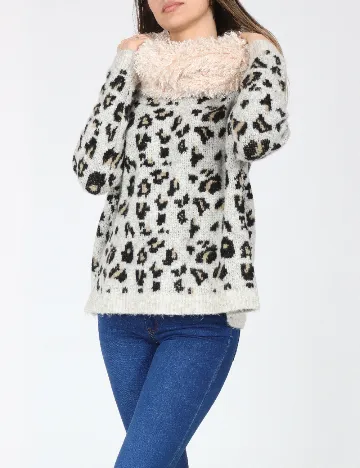 Esarfa circulara Bershka, crem Crem