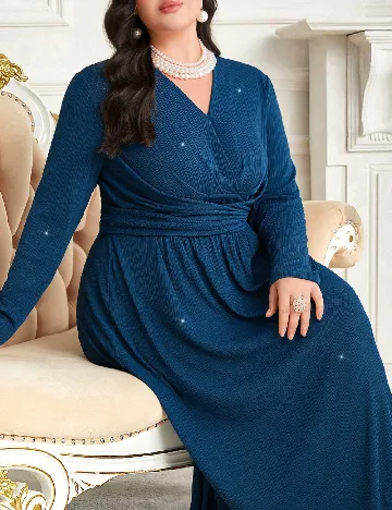 Rochie lunga SHEIN CURVE, albastru Albastru