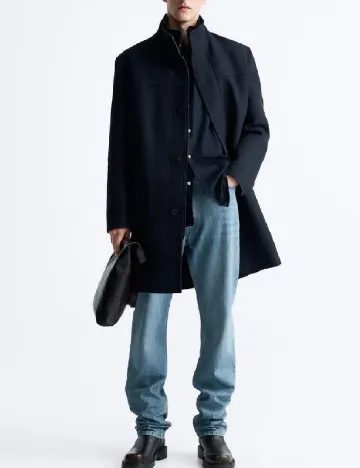 Palton Zara, bleumarin Albastru