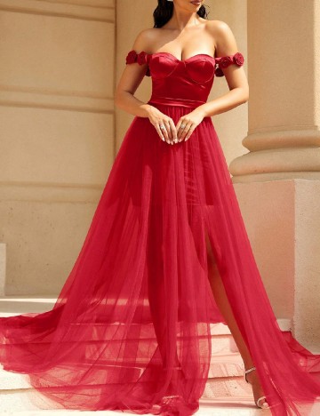 Rochie lunga Miss ord, rosu