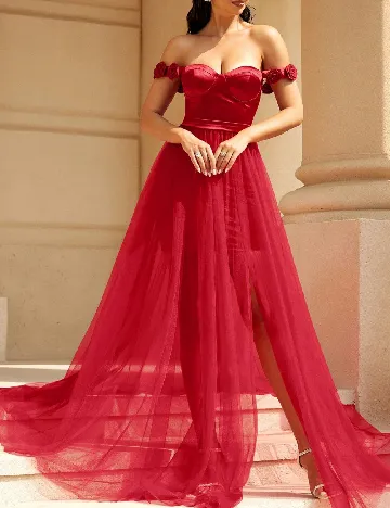 Rochie lunga Miss ord, rosu Rosu