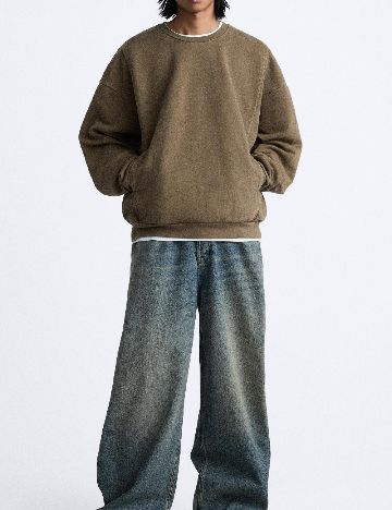 Bluza Oversize Zara, kaki