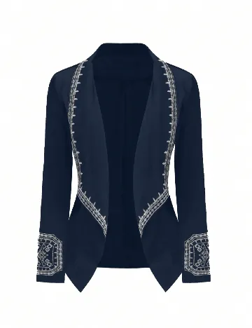 Blazer SHEIN CURVE, bleumarin Albastru