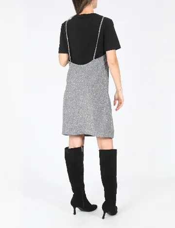 Rochie scurta Zara, negru/argintiu Gri