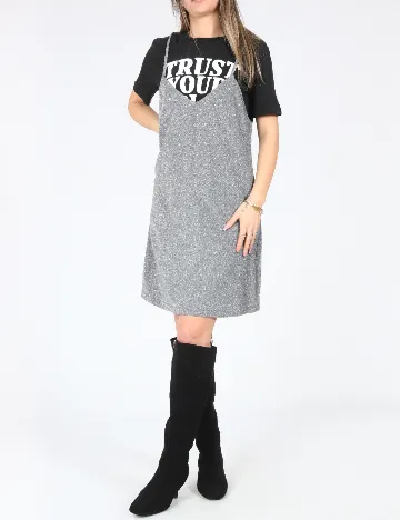 Rochie scurta Zara, negru/argintiu Gri