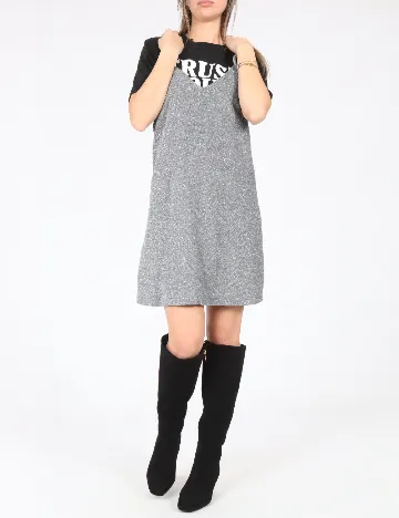 Rochie scurta Zara, negru/argintiu Gri