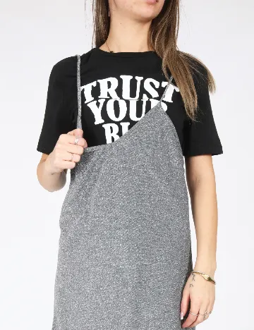 Rochie scurta Zara, negru/argintiu Gri