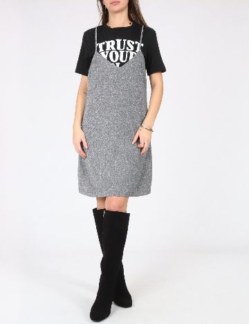 Rochie scurta Zara, negru/argintiu