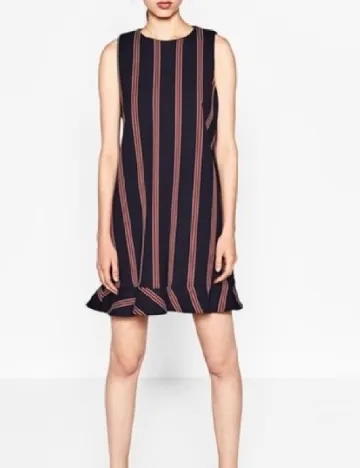 Rochie scurta Zara, bleumarin/rosu Albastru