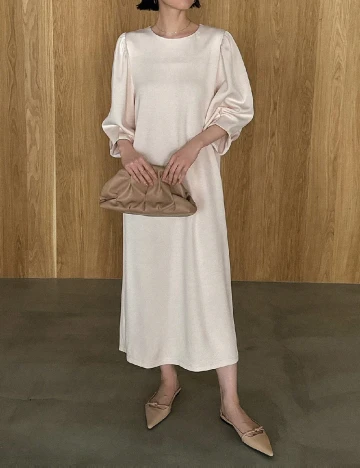 Rochie medie Friful, alb Alb