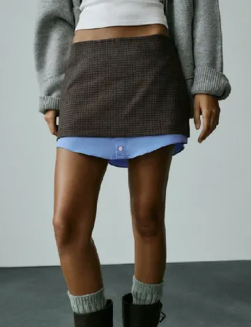 Fusta Zara, gri inchis Gri