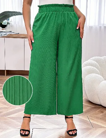 Pantaloni SHEIN CURVE, verde Verde