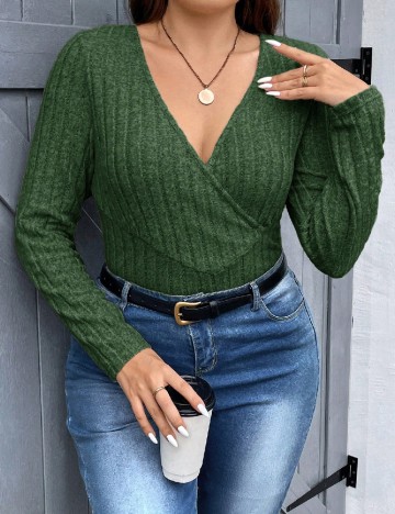 Bluza SHEIN CURVE, verde