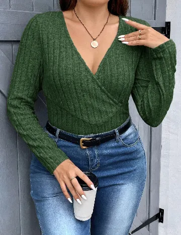Bluza SHEIN CURVE, verde Verde