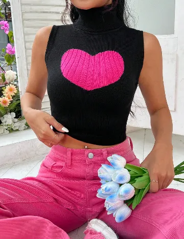 Top SHEIN, negru Negru