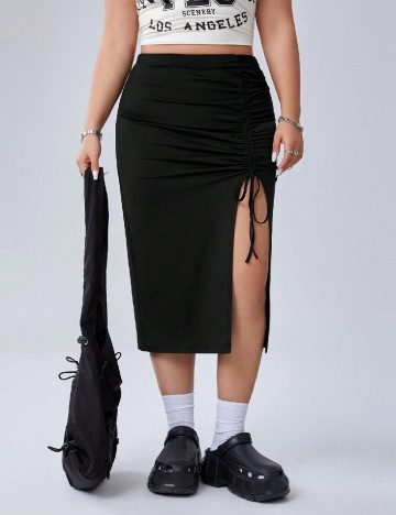 Fusta SHEIN CURVE, negru