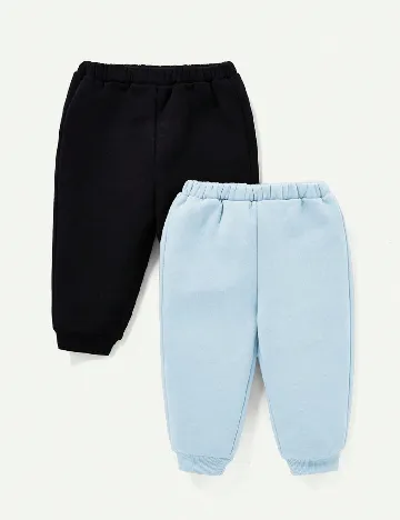 Set pantaloni 2 perechi Shein Kids, bleu/negru Negru