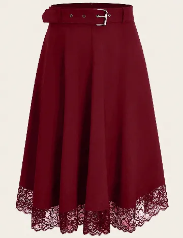 Fusta SHEIN CURVE, visiniu Rosu