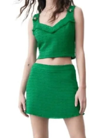 Fusta pantalon Zara, verde Verde