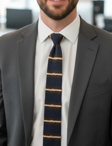 Cravata Zara, bleumarin/maro Albastru