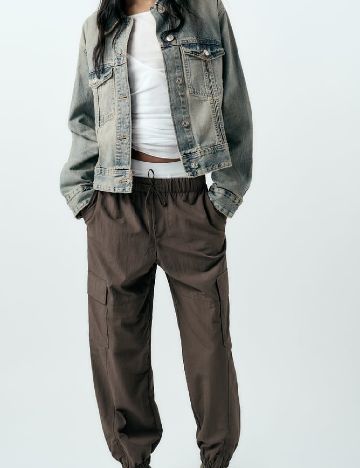 Pantaloni Zara, maro