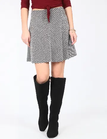 Fusta Bershka, negru/alb Negru