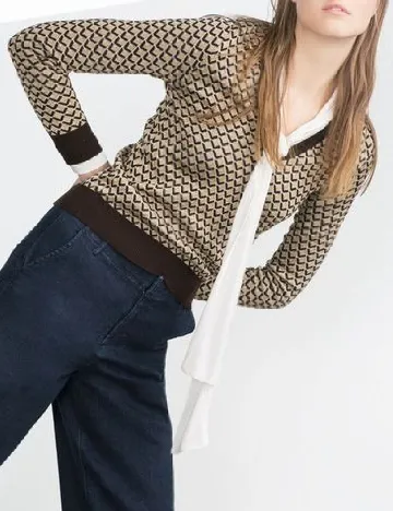 Bluza Zara, maro/crem Maro