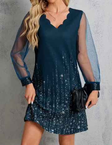 Rochie scurta Emery Rose, bleumarin Albastru