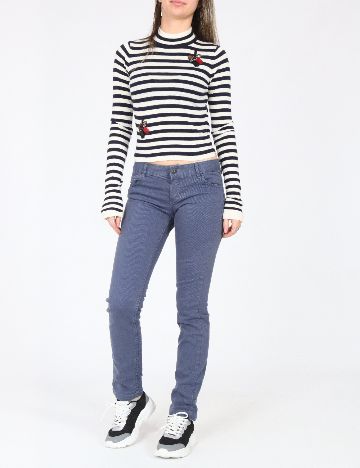 Bluza Zara, albastru/alb