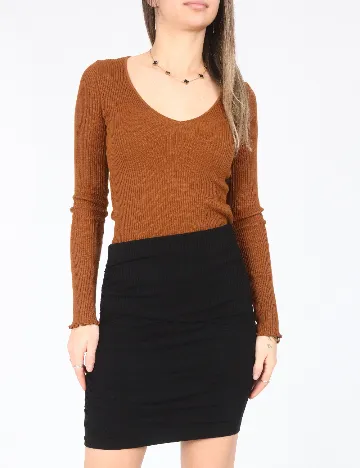 Fusta Bershka, negru Negru