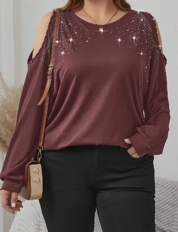 Bluza SHEIN CURVE, pruna Mov