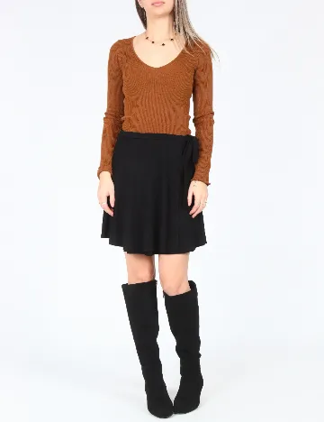 Fusta Bershka, negru Negru