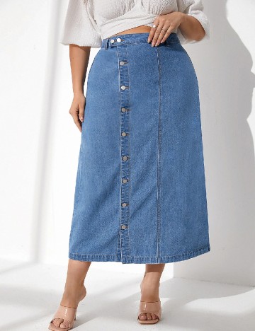 Fusta SHEIN CURVE, albastru