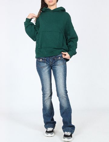 Hanorac Oversize Bershka, verde