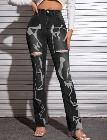 Blugi SHEIN, negru/gri Negru