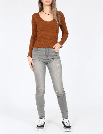 Blugi Bershka, gri Gri