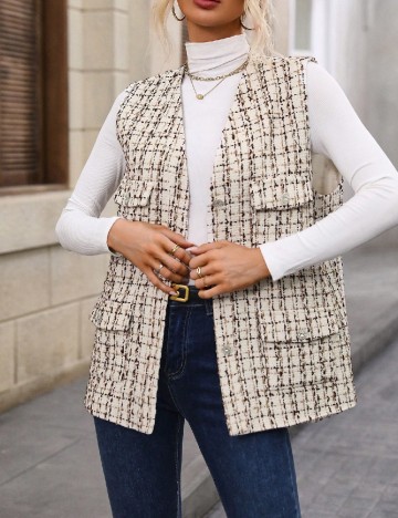 Vesta SHEIN, ecru/maro